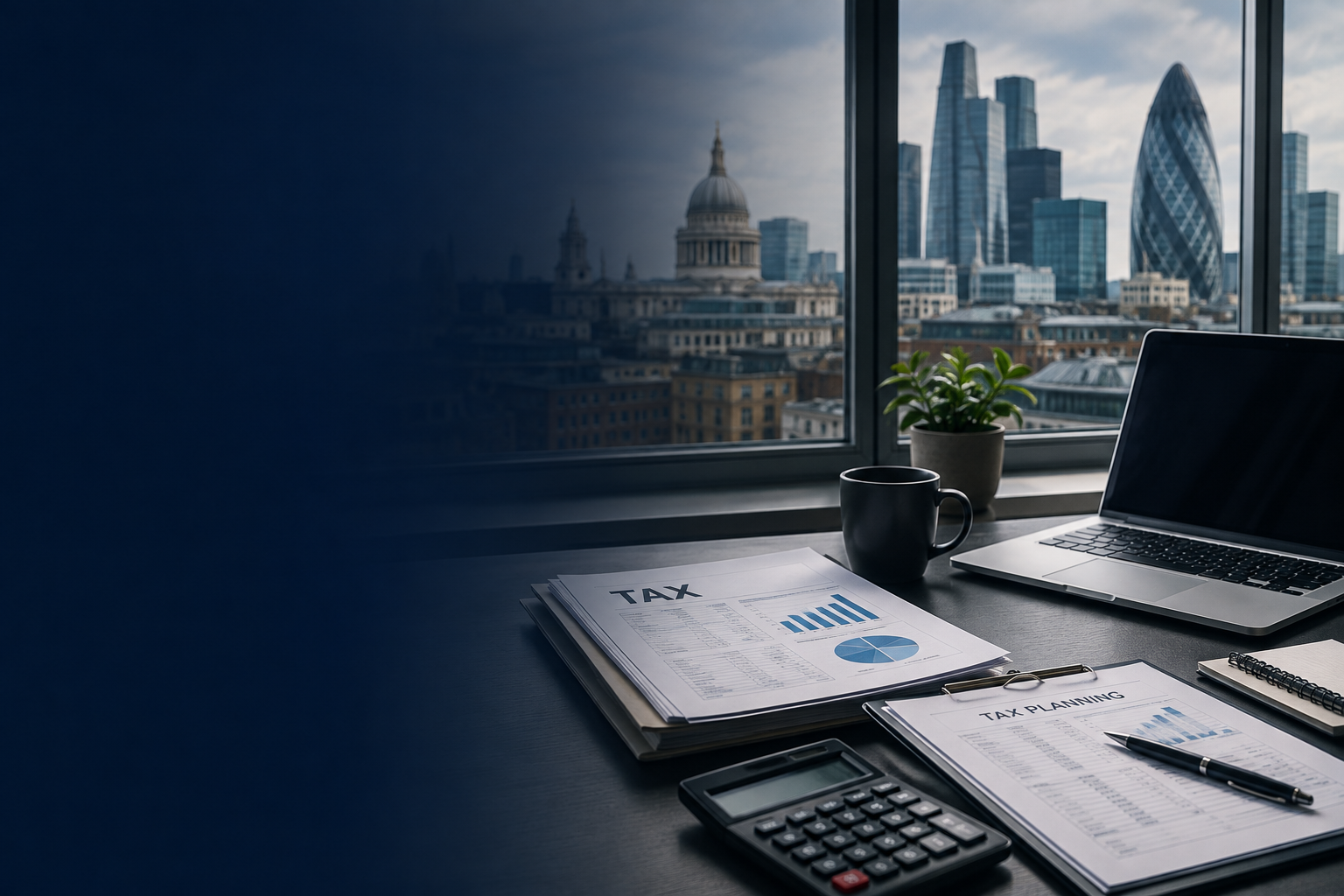 Tax Accountant London reviewing personal and business tax records