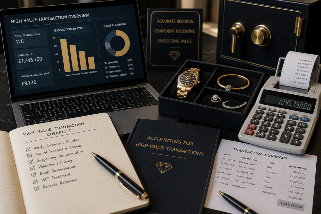Accounting for high-value jewellery and precious metal transactions