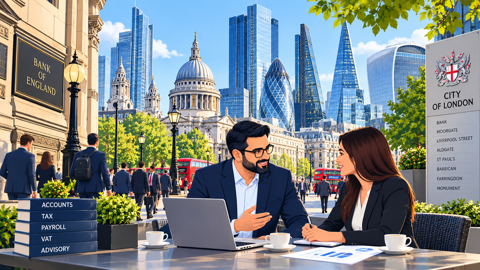 Accountants in the City of London supporting companies and professionals